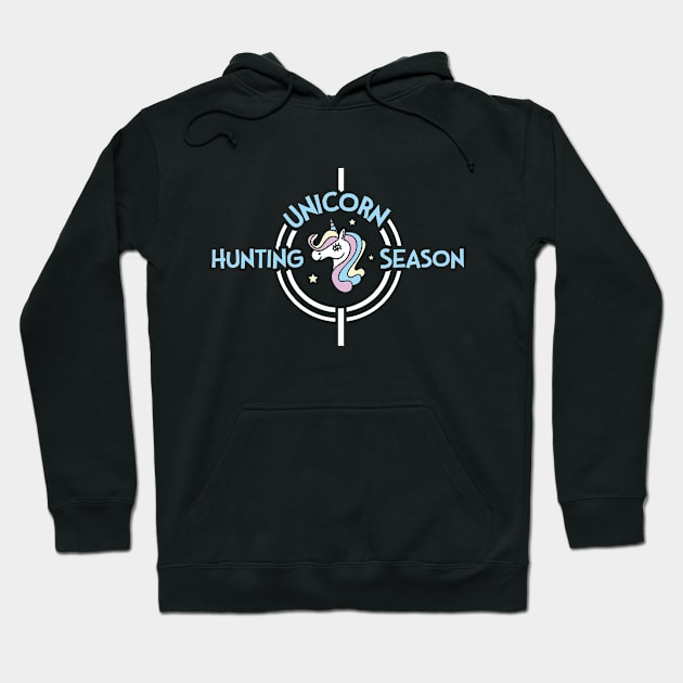 Unicorn Hunting Season Funny Unicorn Hunter for Hunter Hunting Season Unicorn Lover Magical Hunting Hoodie by NickDezArts